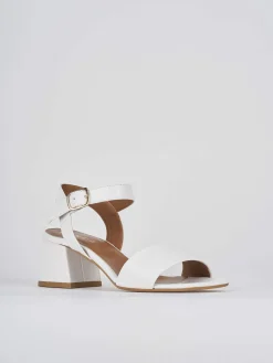 Sandali tacco 5cm pelle bianco
