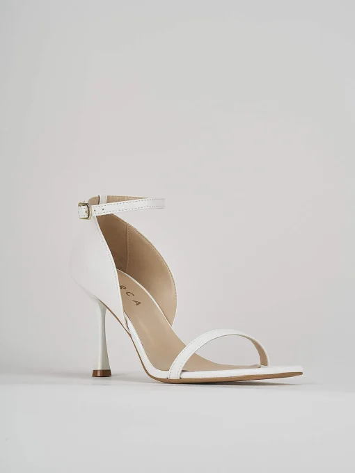 Sandali tacco 7cm pelle bianco