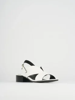 Sandali tacco 5cm pelle bianco