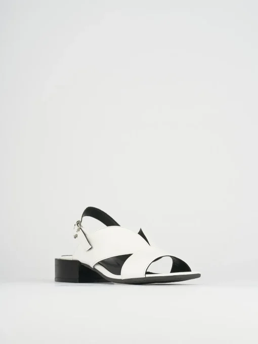 Sandali tacco 5cm pelle bianco
