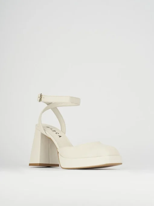 Sandali tacco 9cm pelle bianco