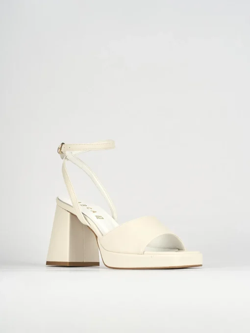 Sandali tacco 7cm pelle bianco