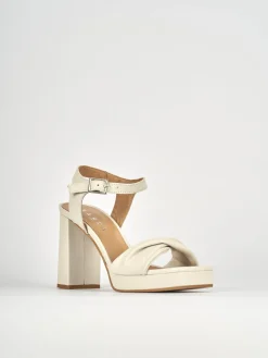 Sandali tacco 9cm pelle bianco