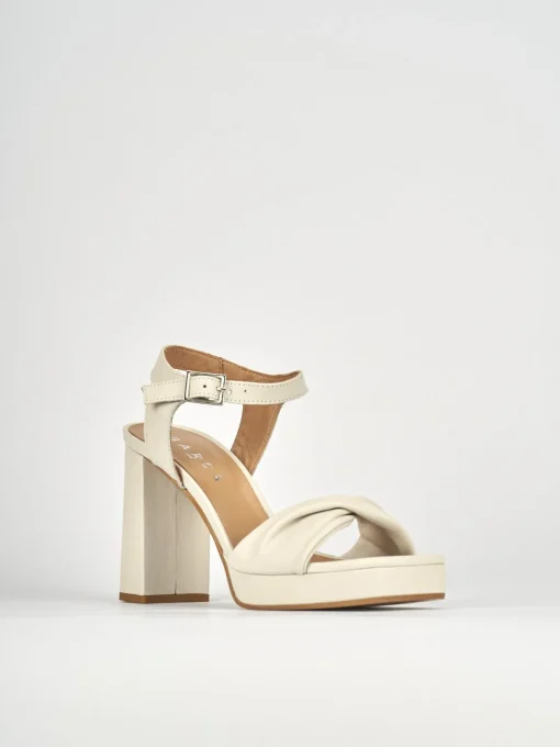 Sandali tacco 9cm pelle bianco