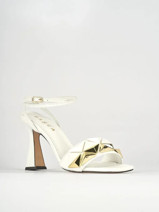 Sandali tacco 9cm pelle bianco