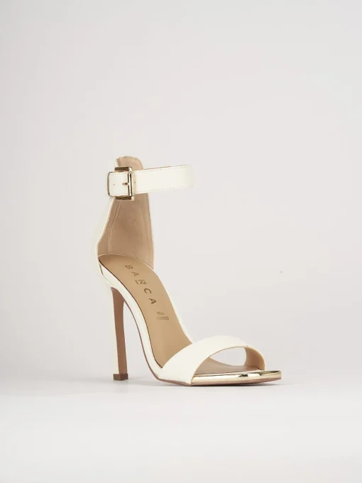 Sandali tacco 7cm pelle bianco
