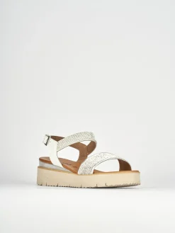 Sandali tacco 3cm pelle bianco