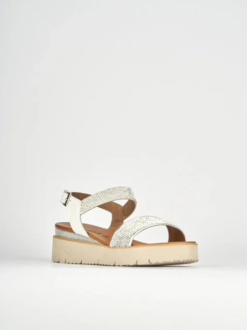 Sandali tacco 3cm pelle bianco