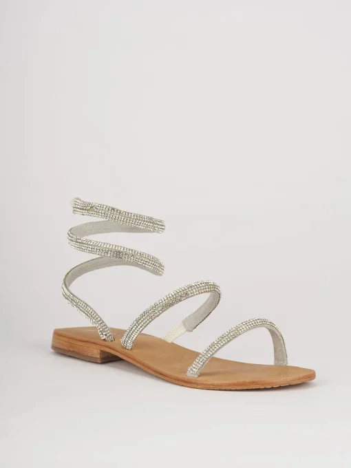 Sandali tacco 1cm pelle bianco