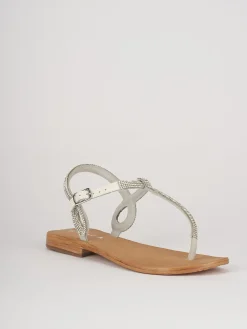 Sandali tacco 1cm pelle bianco