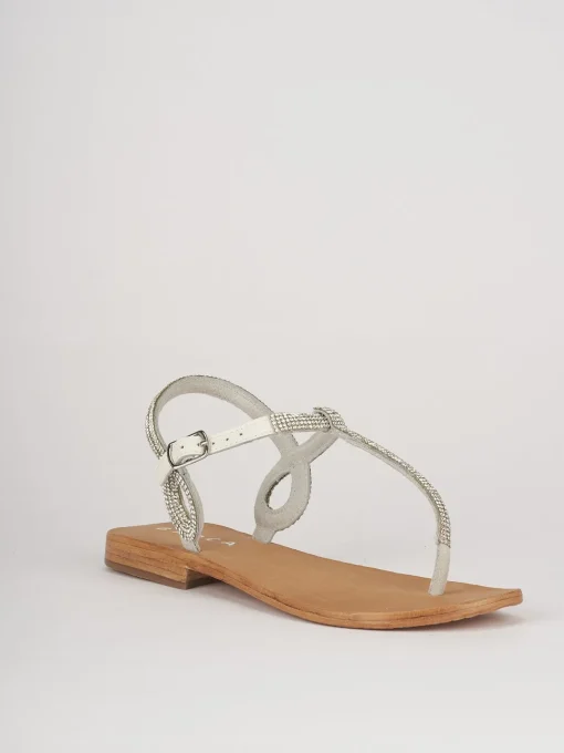 Sandali tacco 1cm pelle bianco