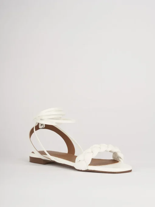 Sandali tacco 1cm pelle bianco