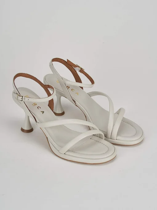 Sandali tacco 6cm pelle bianco