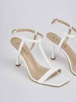 Sandali tacco 7cm pelle bianco