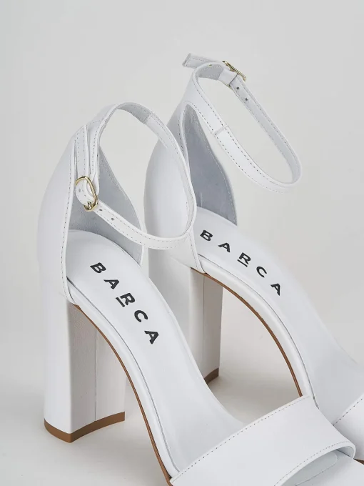 Sandali tacco 8cm pelle bianco