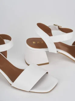 Sandali tacco 5cm pelle bianco