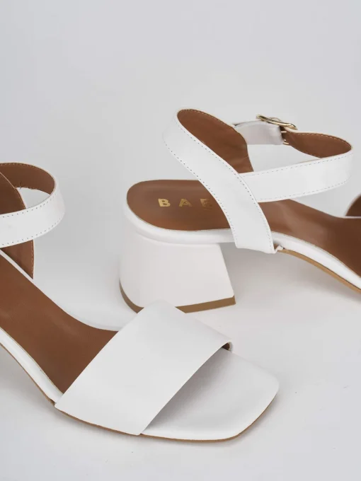 Sandali tacco 5cm pelle bianco