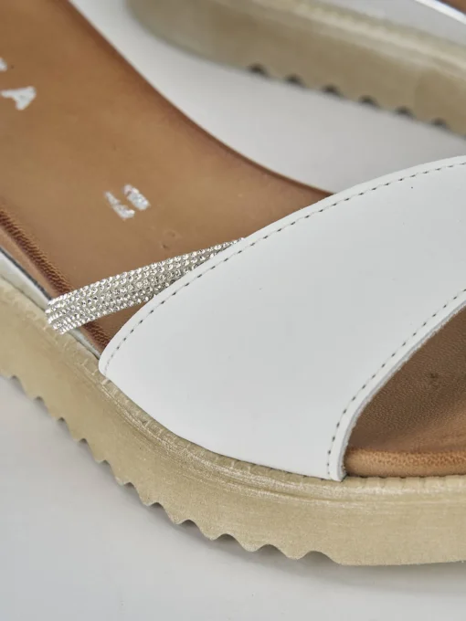 Sandali tacco 2cm pelle bianco