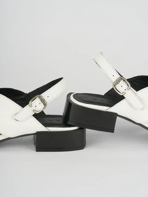 Sandali tacco 5cm pelle bianco