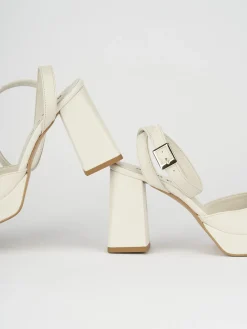 Sandali tacco 9cm pelle bianco