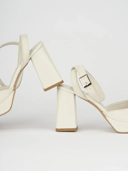 Sandali tacco 9cm pelle bianco