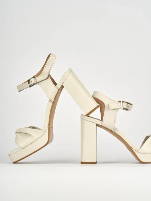 Sandali tacco 9cm pelle bianco