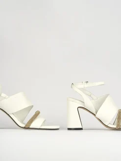 Sandali tacco 7cm pelle bianco