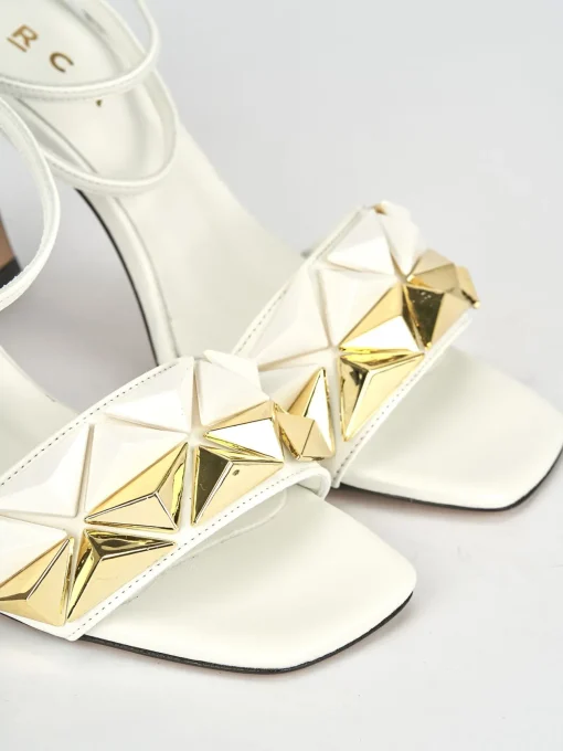 Sandali tacco 9cm pelle bianco