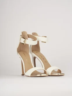 Sandali tacco 7cm pelle bianco