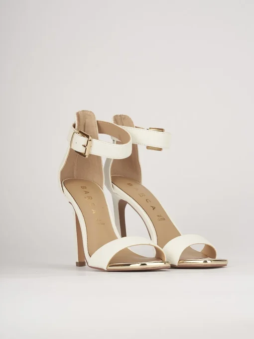 Sandali tacco 7cm pelle bianco