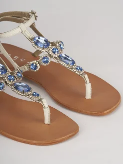 Sandali tacco 1cm pelle bianco