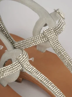 Sandali tacco 1cm pelle bianco