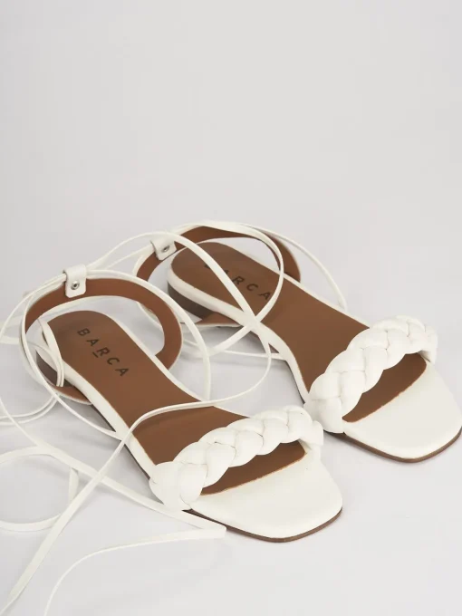 Sandali tacco 1cm pelle bianco