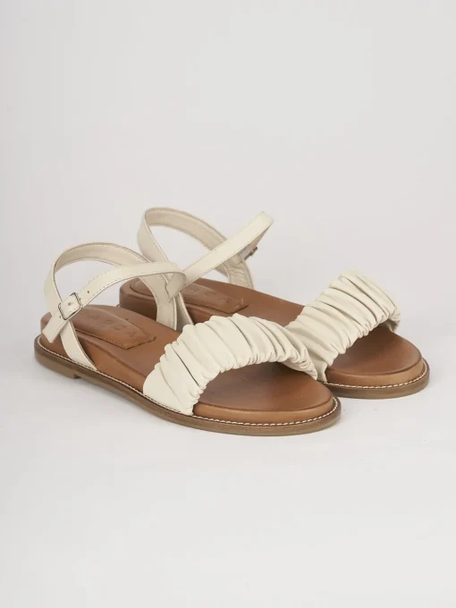 Sandali tacco 1cm pelle bianco