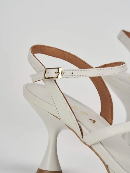 Sandali tacco 6cm pelle bianco