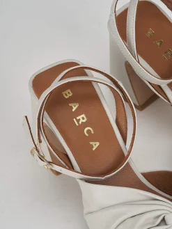 Sandali tacco 7cm pelle bianco