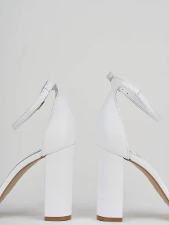 Sandali tacco 8cm pelle bianco