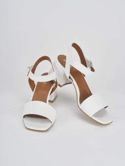 Sandali tacco 5cm pelle bianco