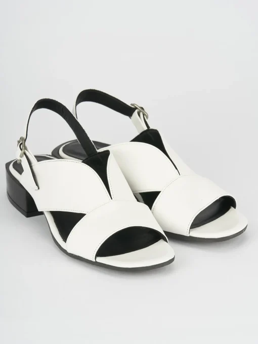 Sandali tacco 5cm pelle bianco