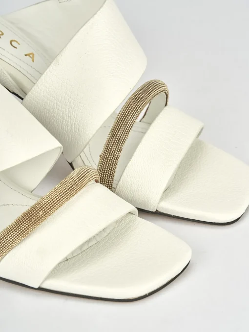 Sandali tacco 7cm pelle bianco