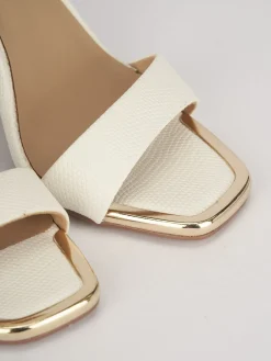 Sandali tacco 7cm pelle bianco