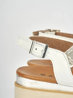 Sandali tacco 3cm pelle bianco