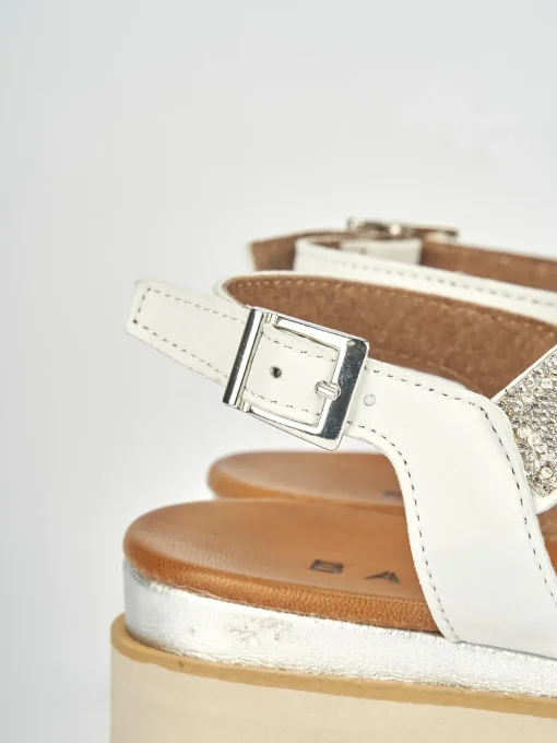 Sandali tacco 3cm pelle bianco