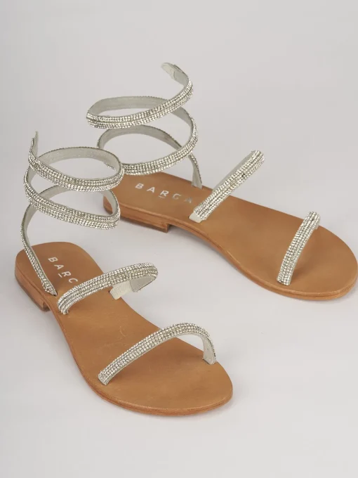 Sandali tacco 1cm pelle bianco