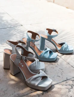 Sandali tacco 9cm pelle bianco