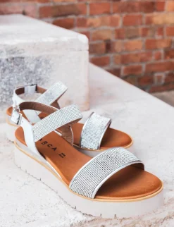 Sandali tacco 3cm pelle bianco