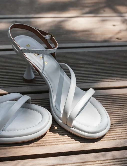 Sandali tacco 6cm pelle bianco
