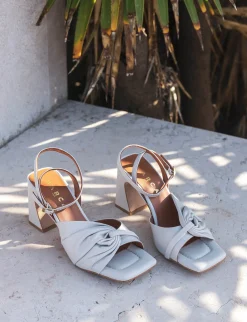 Sandali tacco 7cm pelle bianco