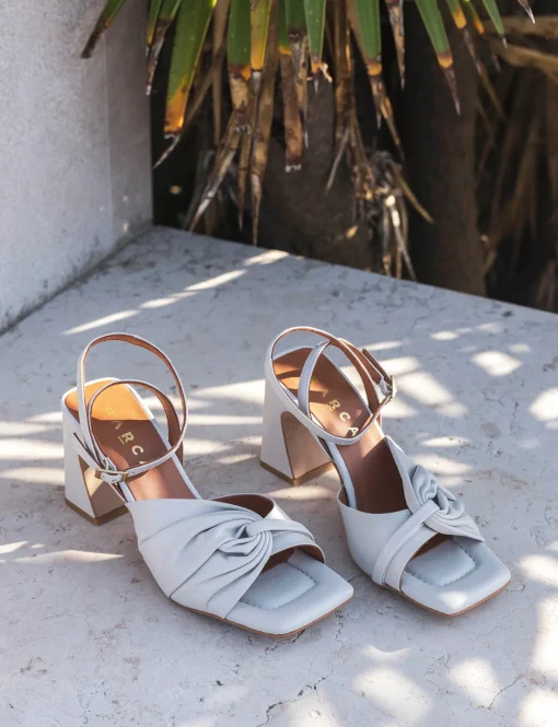 Sandali tacco 7cm pelle bianco