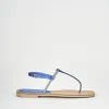 Sandali tacco 1cm pelle blu